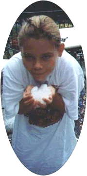 Suzie Holding Up Hail Stones